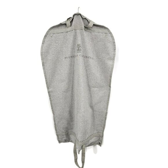 Brunello Cucinelli Grey Fabric Garment Bag 22x36 Zippered Snaps Handles - Picture 1 of 3
